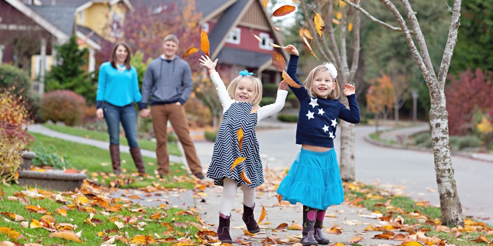 A Family in North Town Woods, Bainbridge Island