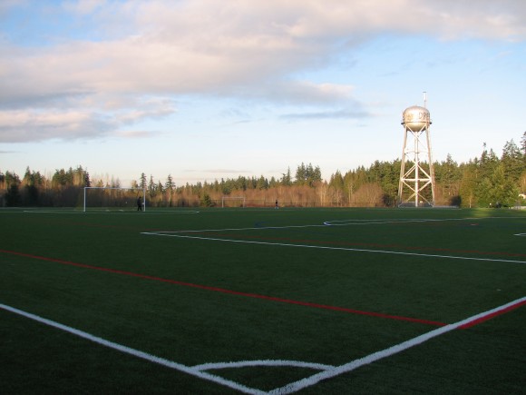 The new turf soccer fields at Battle Point Park on Bainbridge Island The new turf soccer fields at Battle Point Park on Bainbridge Island.