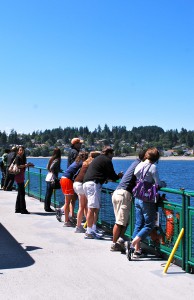 Folks riding the ferry from Seattle to Bainbridge. Folks riding the ferry from Seattle to Bainbridge.