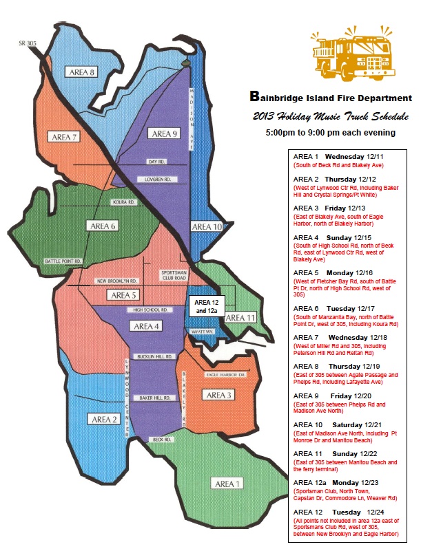 2013 Bainbridge Musical Christmas Fire Truck schedule 2013 Bainbridge Musical Christmas Fire Truck schedule